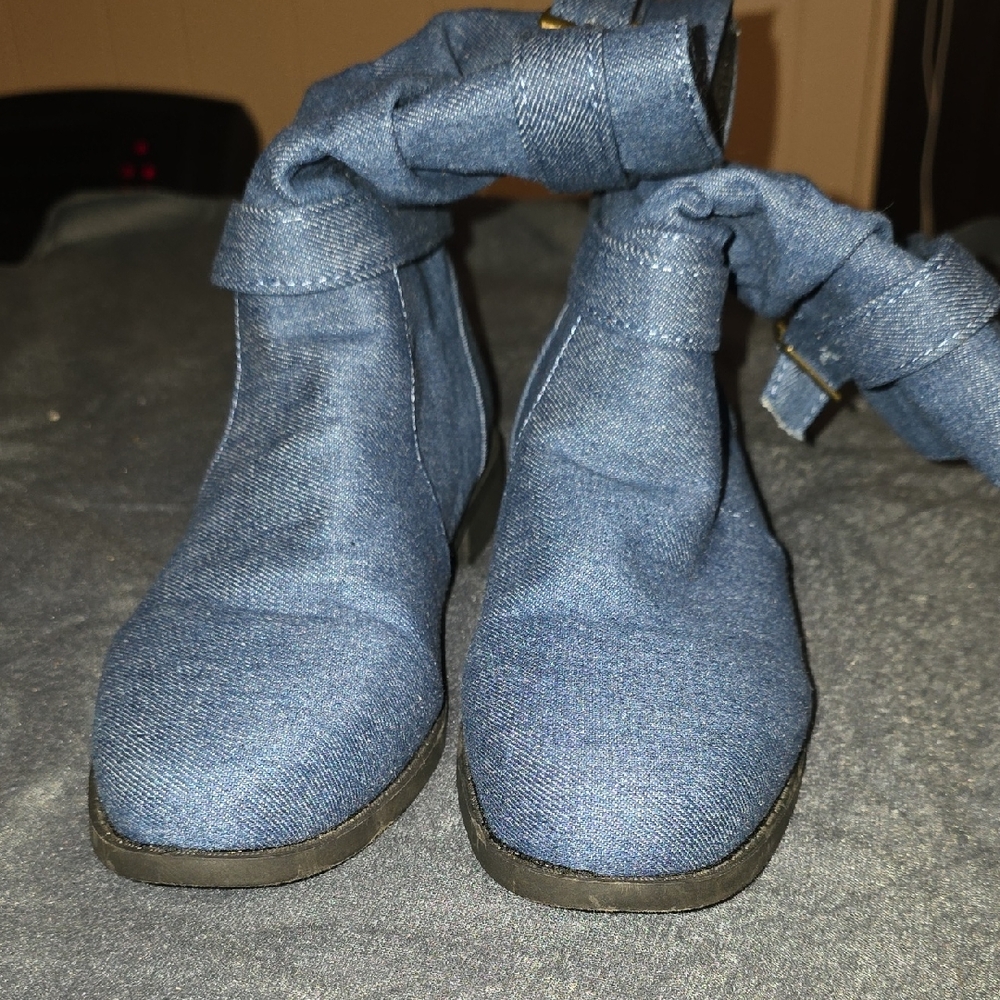 Blue Denim Ankle Boots